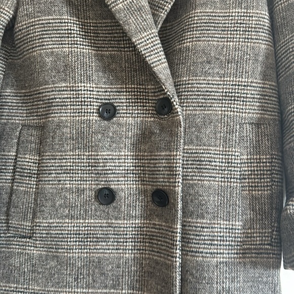 Monkl women’s plaid double breasted pea coat size S - Picture 3 of 6